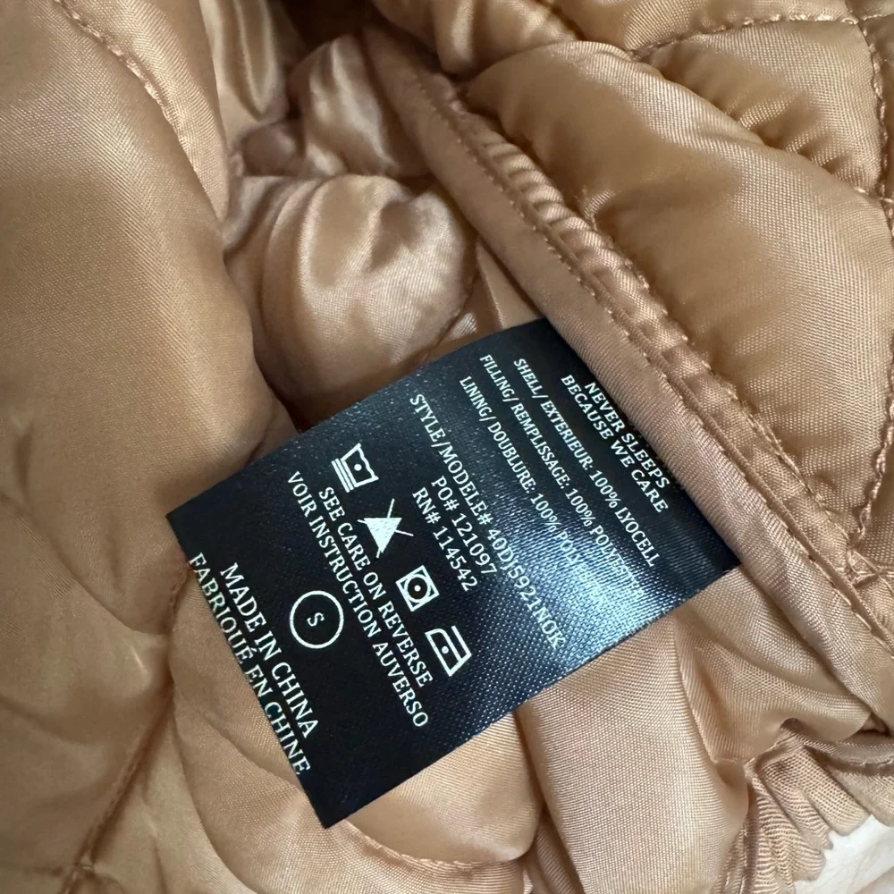 Blank NYC Tan Camel Cropped Quilted Jacket - Picture 5 of 6